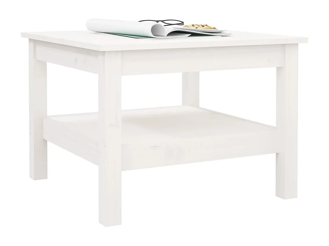 Mesa de centro 55x55x40 cm pinho maciço branco
