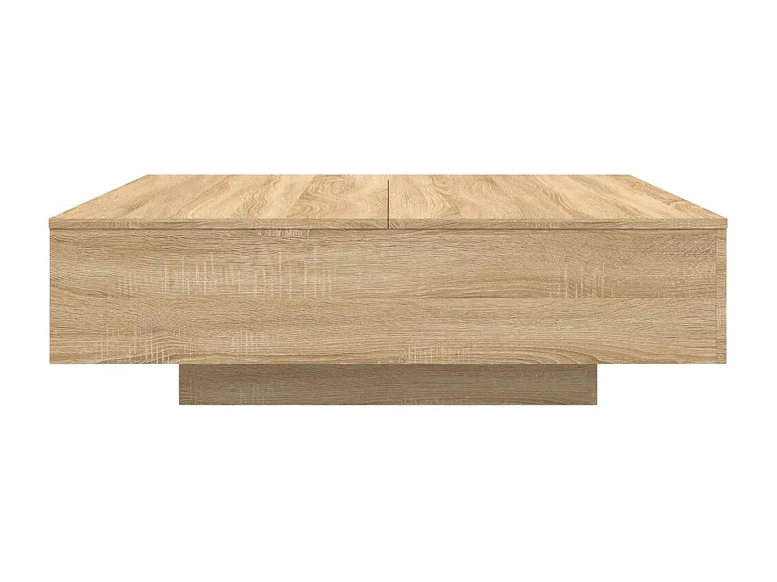 Table basse avec lumières LED chêne sonoma 100x100x31 cm