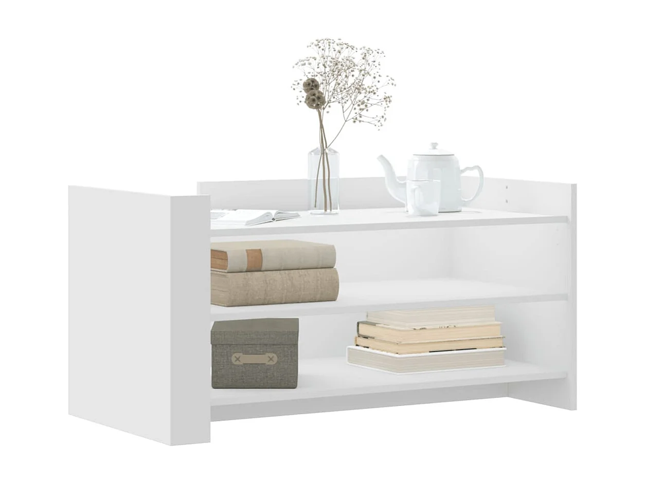 Mesa de centro de madera de ingeniería blanca 100x50x50 cm