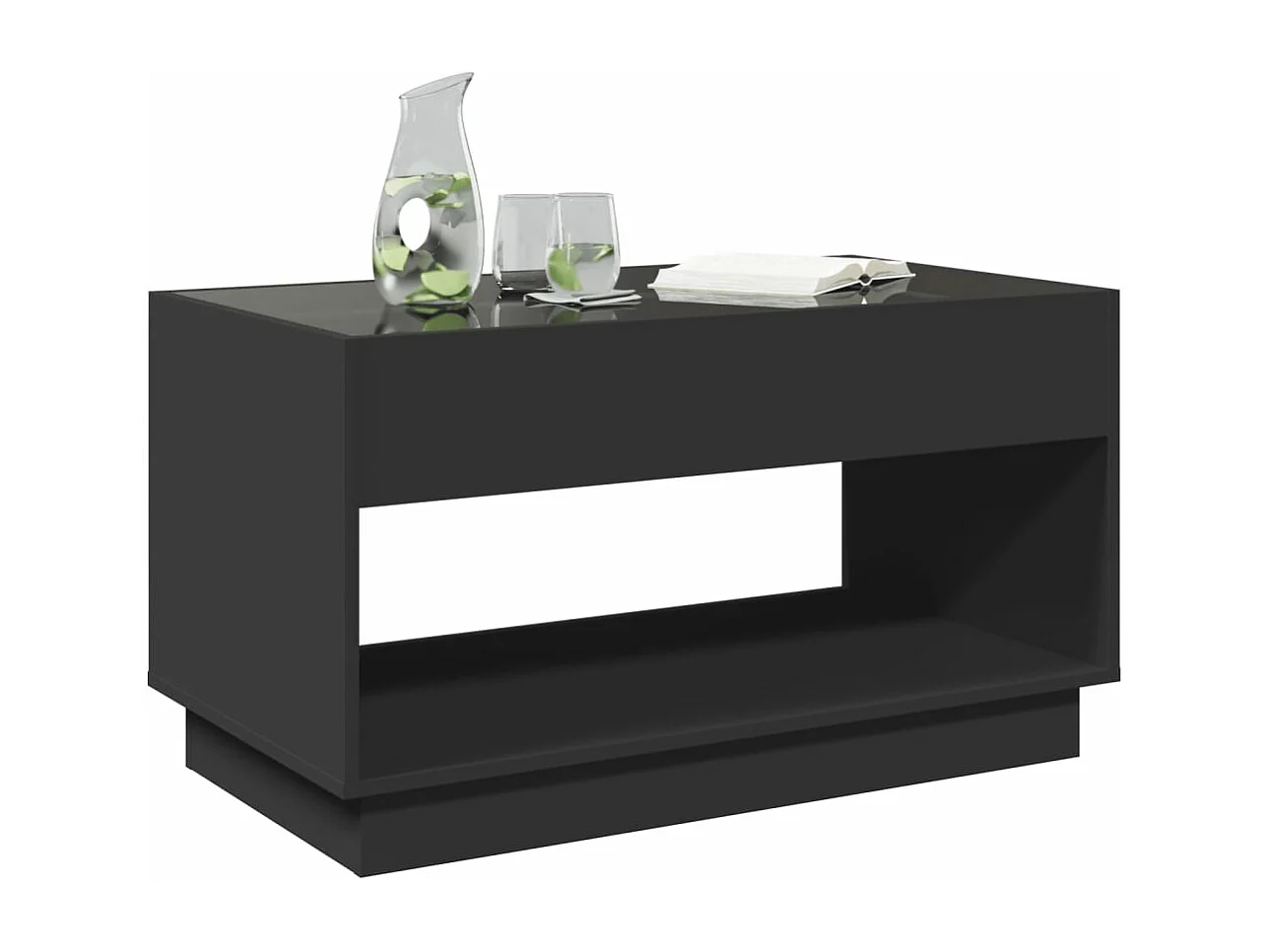 Table basse avec LED infini noir 90x50x50 cm
