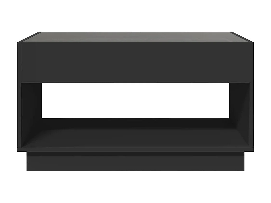 Mesa de centro luzes LED Infinity 90x50x50 cm preto