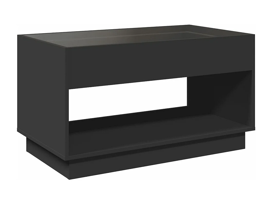 Mesa de centro luzes LED Infinity 90x50x50 cm preto
