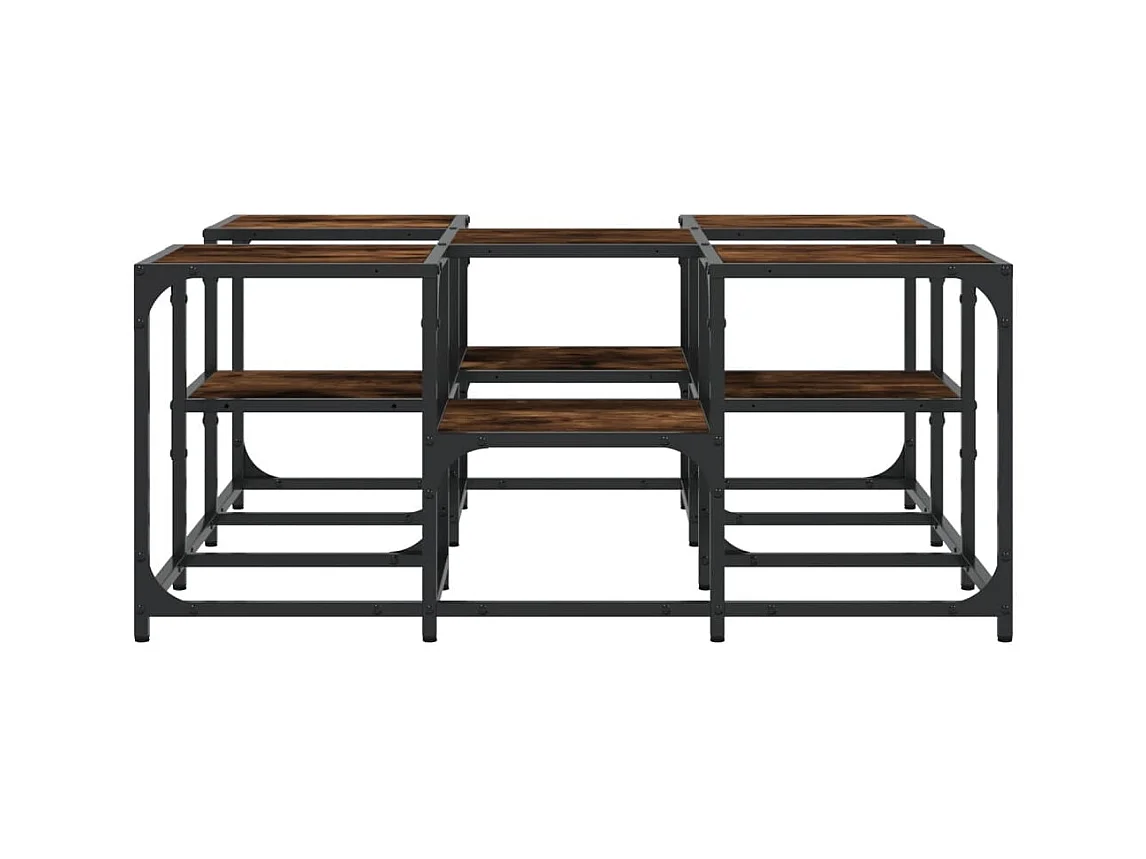 Table basse chêne fumé 91x91x40 cm bois d'ingénierie