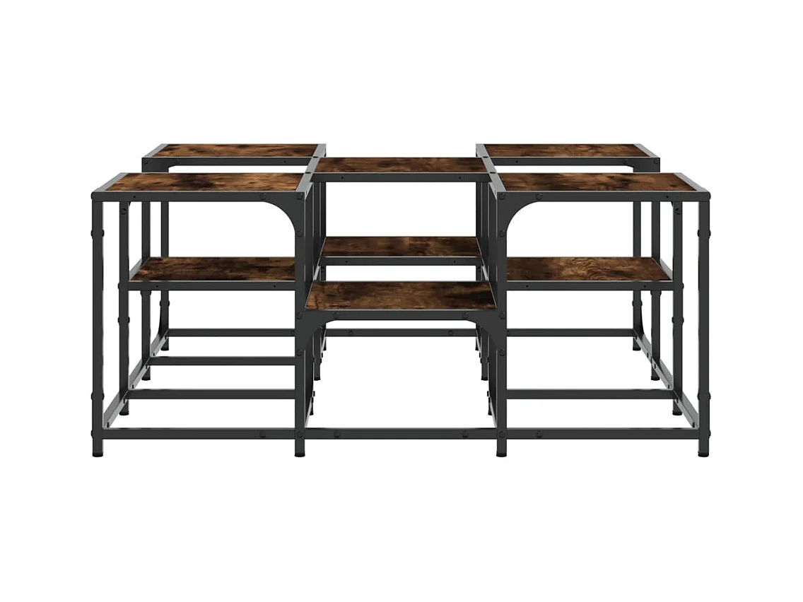 Table basse chêne fumé 91x91x40 cm bois d'ingénierie