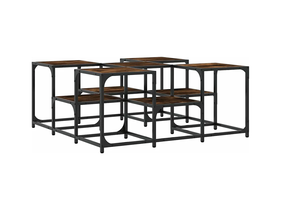 Table basse chêne fumé 91x91x40 cm bois d'ingénierie