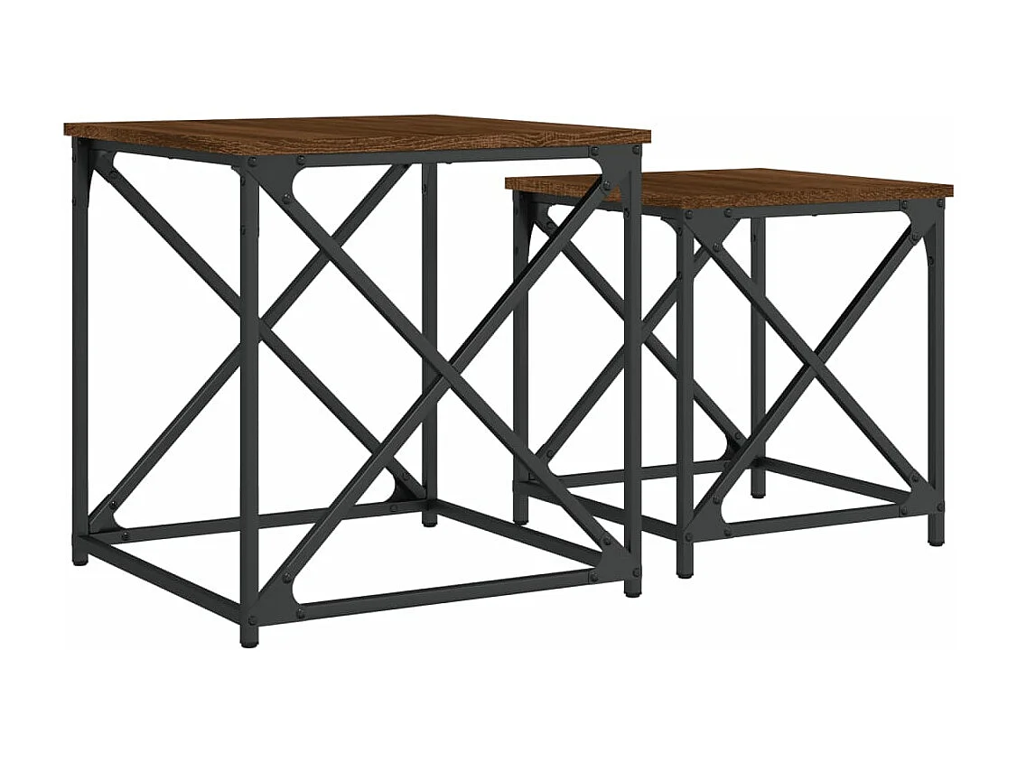 Tables basses gigognes 2 pcs chêne marron bois d'ingénierie