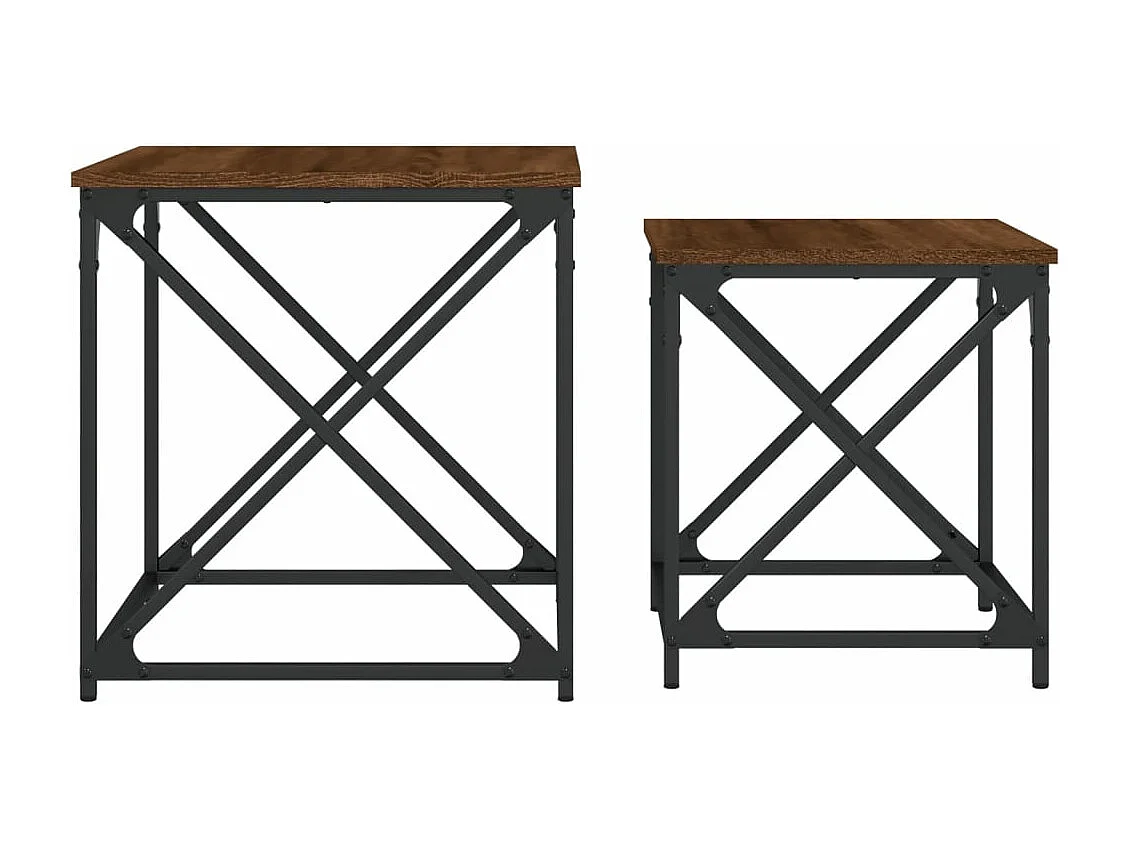 Tables basses gigognes 2 pcs chêne marron bois d'ingénierie