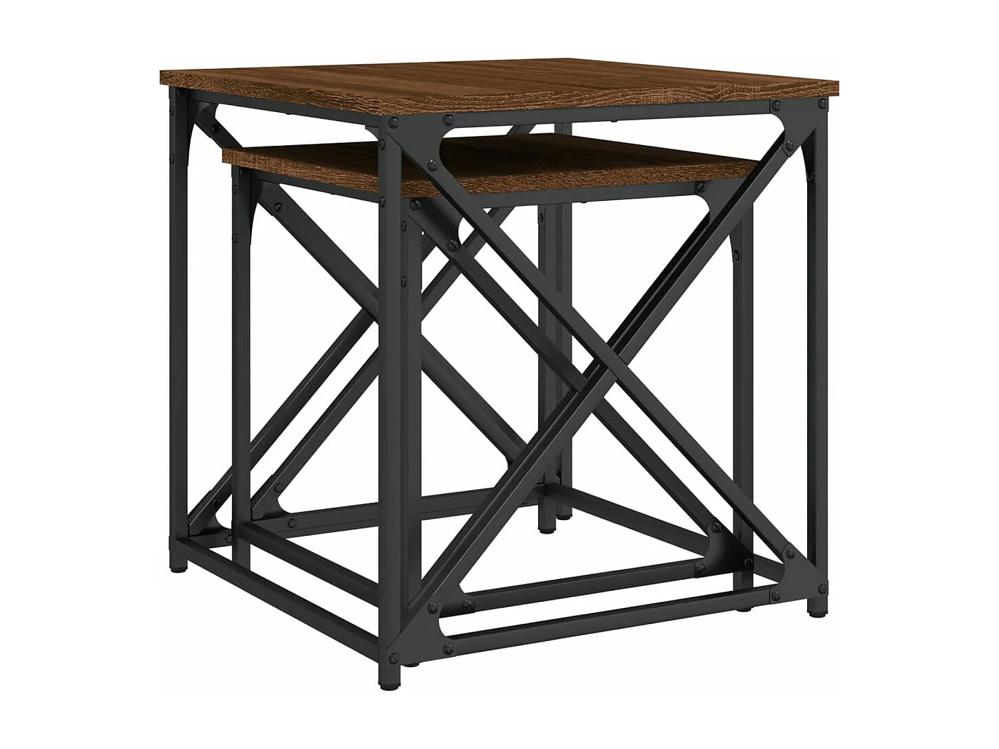 Tables basses gigognes 2 pcs chêne marron bois d'ingénierie