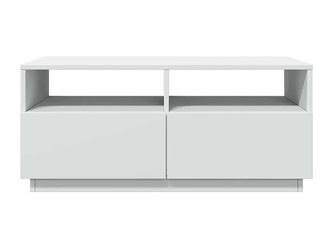 Table basse avec lumières LED blanc 90x49x40 cm