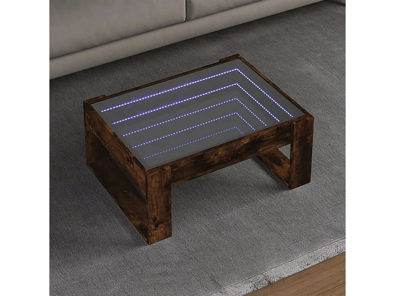 Couchtisch mit Infinity-LED Räuchereiche 70x53x30 cm