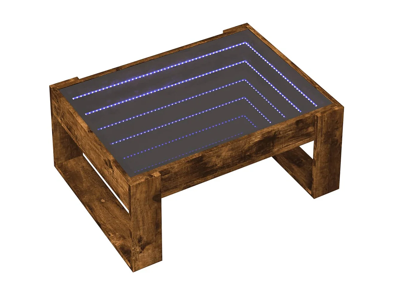 Table basse avec LED infini chêne fumé 70x53x30 cm