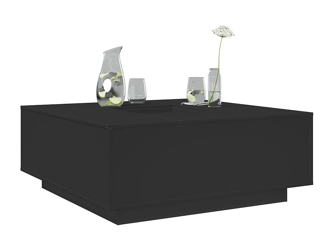 Table basse noir 100x100x40 cm bois d'ingénierie