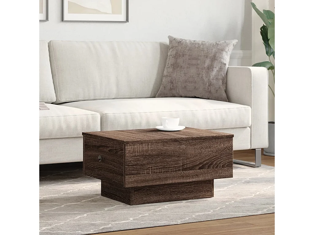 Tavolino da Salotto Rovere Marrone 60x45x31cm Legno Multistrato