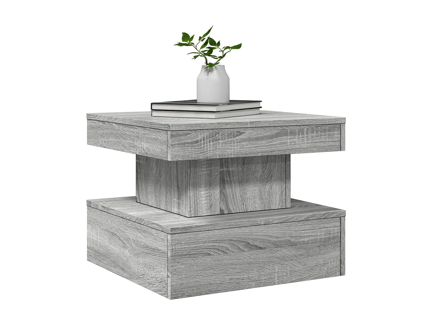 Table basse avec lumières LED sonoma gris 50x50x40 cm