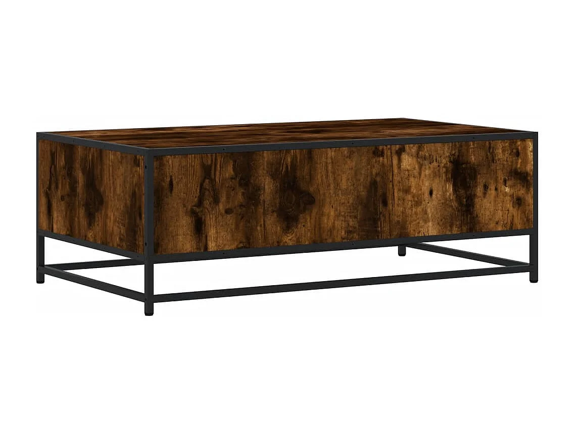 Table basse chêne fumé 100x57x35 cm bois d'ingénierie et métal
