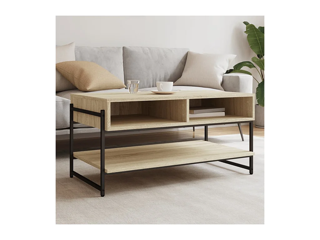 Tavolino da Salotto Rovere Sonoma 90x50x45 cm Legno Multistrato