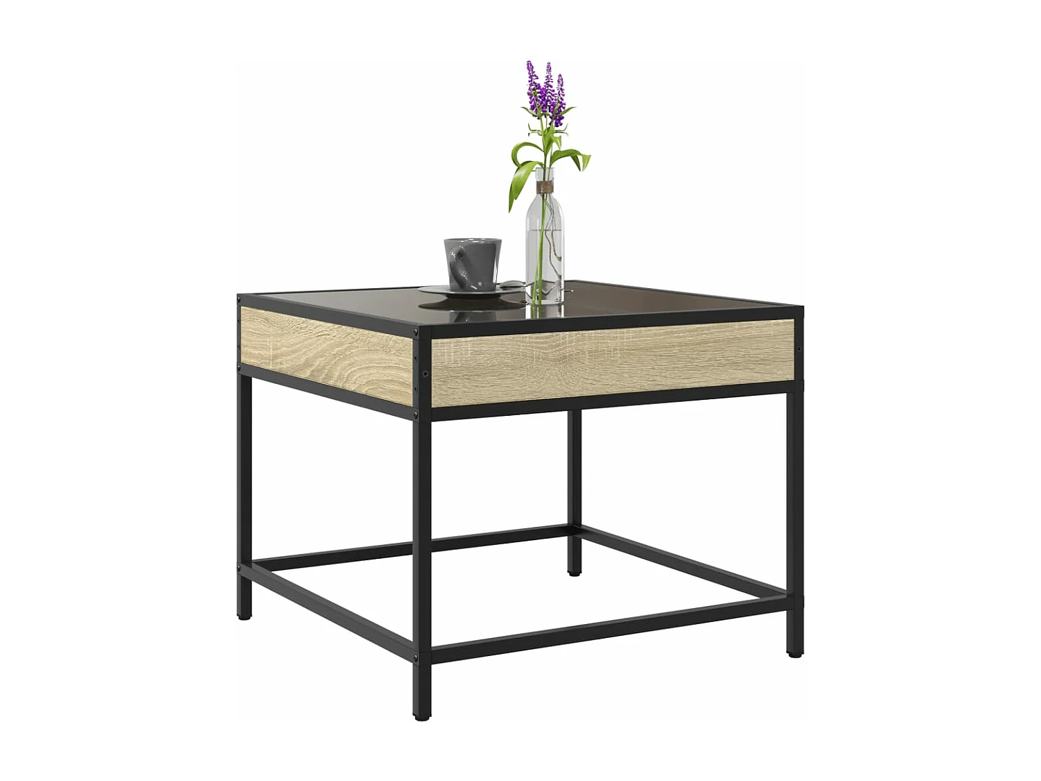 Table basse avec LED infini chêne sonoma 50x50x41 cm