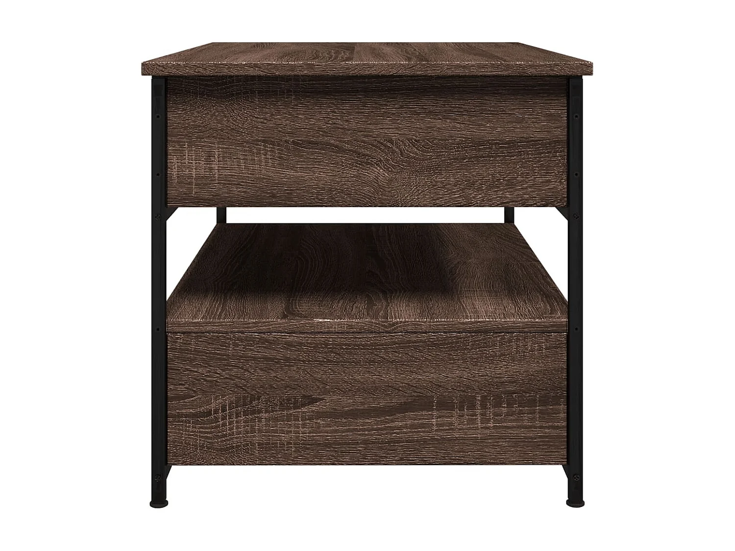 Tavolino Salotto Rovere Marrone 70x50x50cm Multistrato Metallo