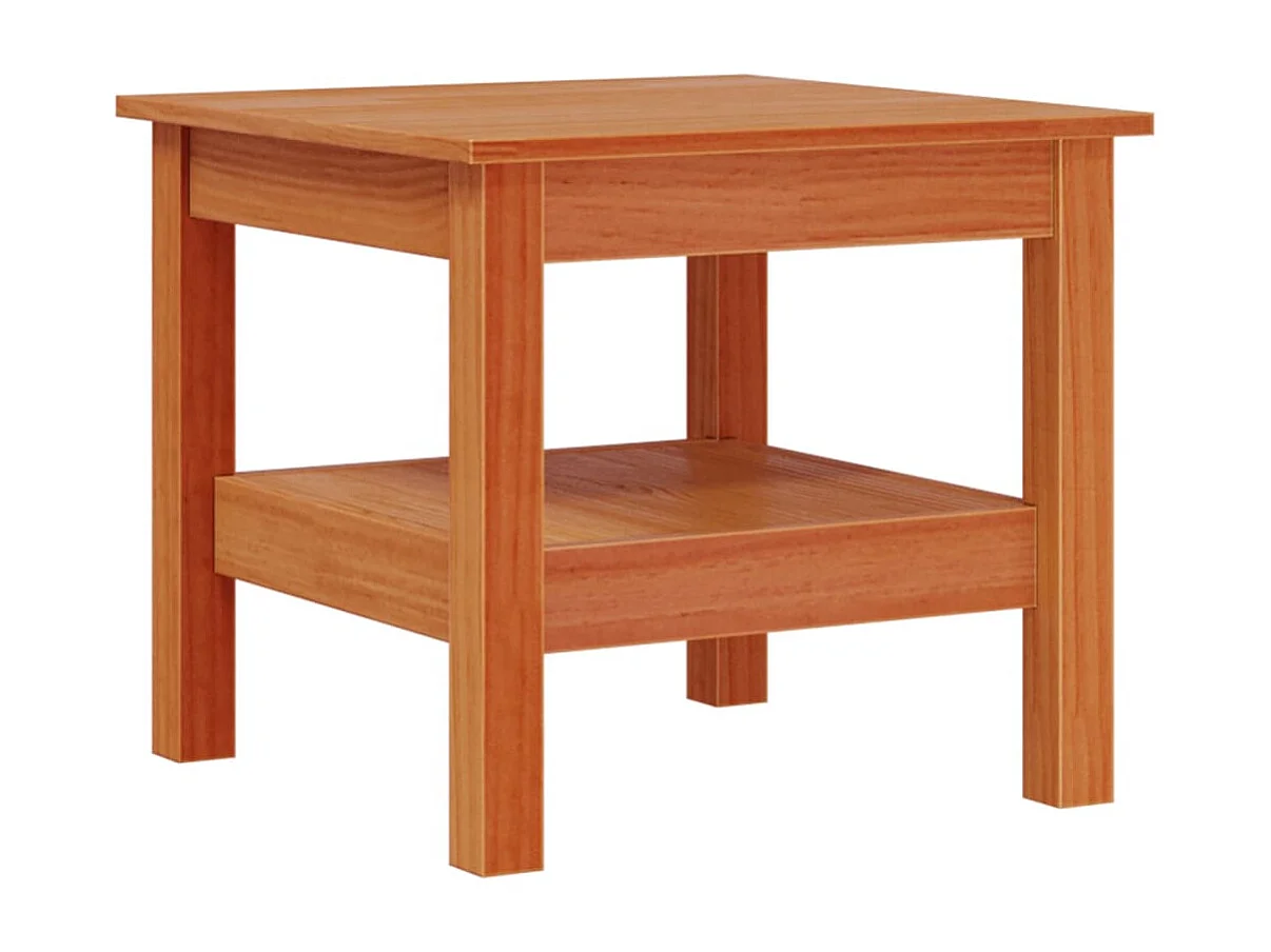 Tavolino da Salotto Marrone Cera 45x45x40cm Legno Massello Pino