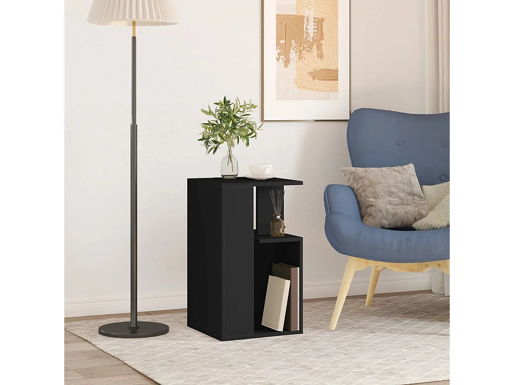 Tavolino Nero 35x35x60 cm in Legno Multistrato