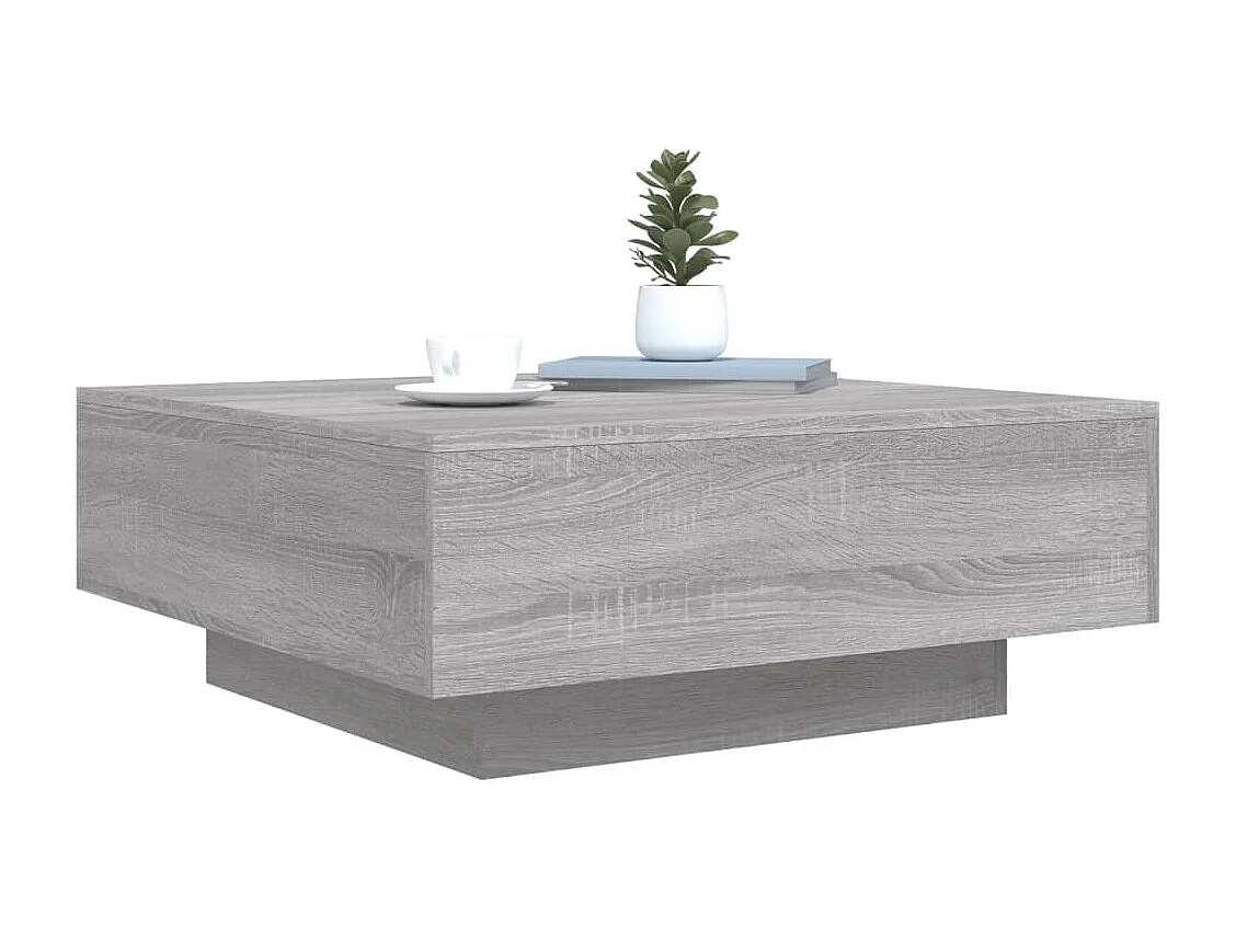 Mesa de centro 80x80x31 cm contraplacado cinzento sonoma