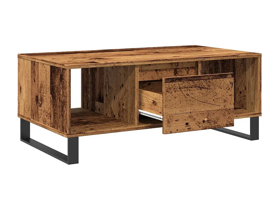 Tavolino da Salotto Legno Antico 90x50x36,5 cm in Truciolato