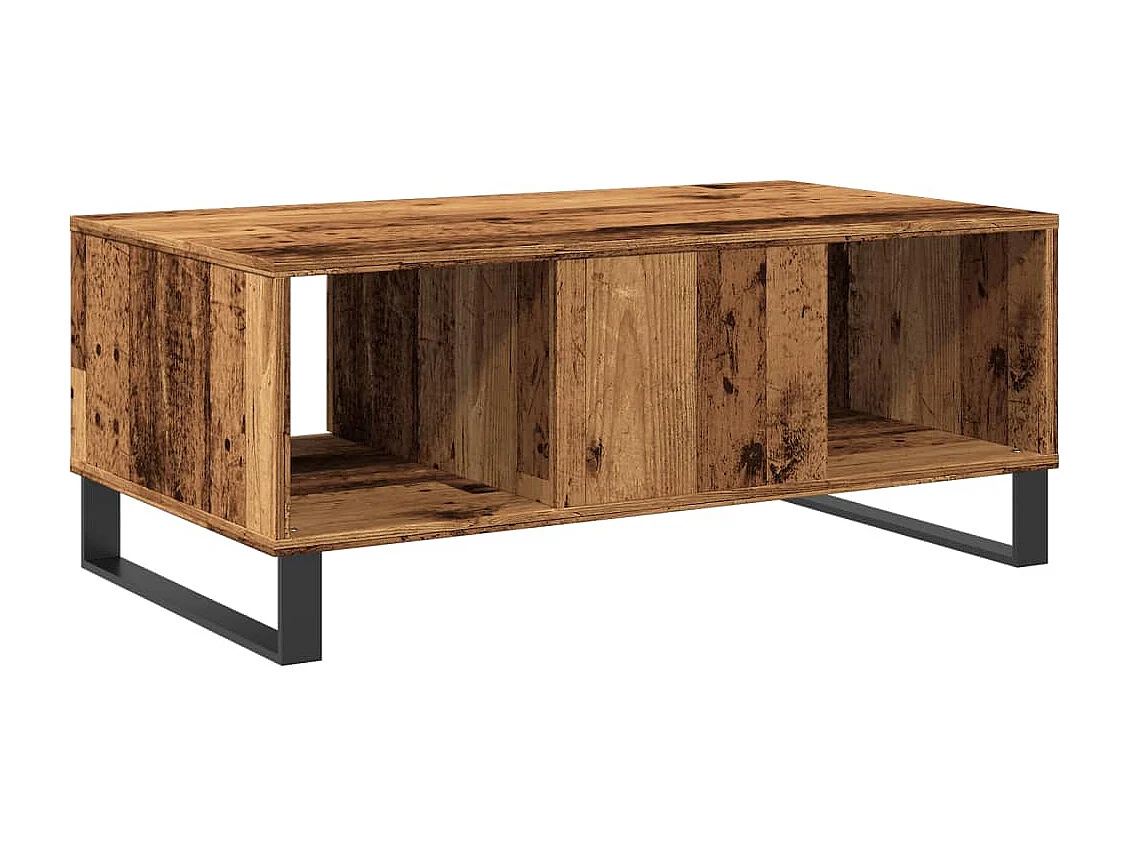 Table basse vieux bois 90x50x36,5 cm bois d'ingénierie