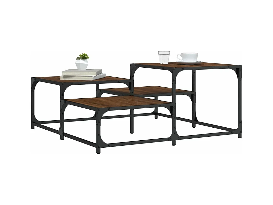 Table basse chêne marron 87,5x87,5x40 cm bois d'ingénierie