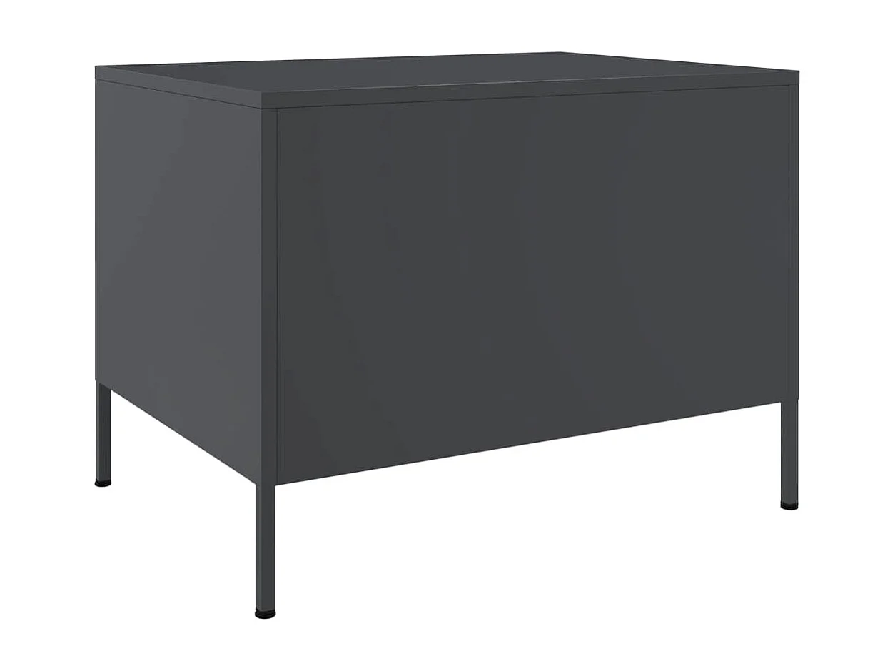 Tavolino da Salotto Antracite 68x50x50,5 cm in Acciaio