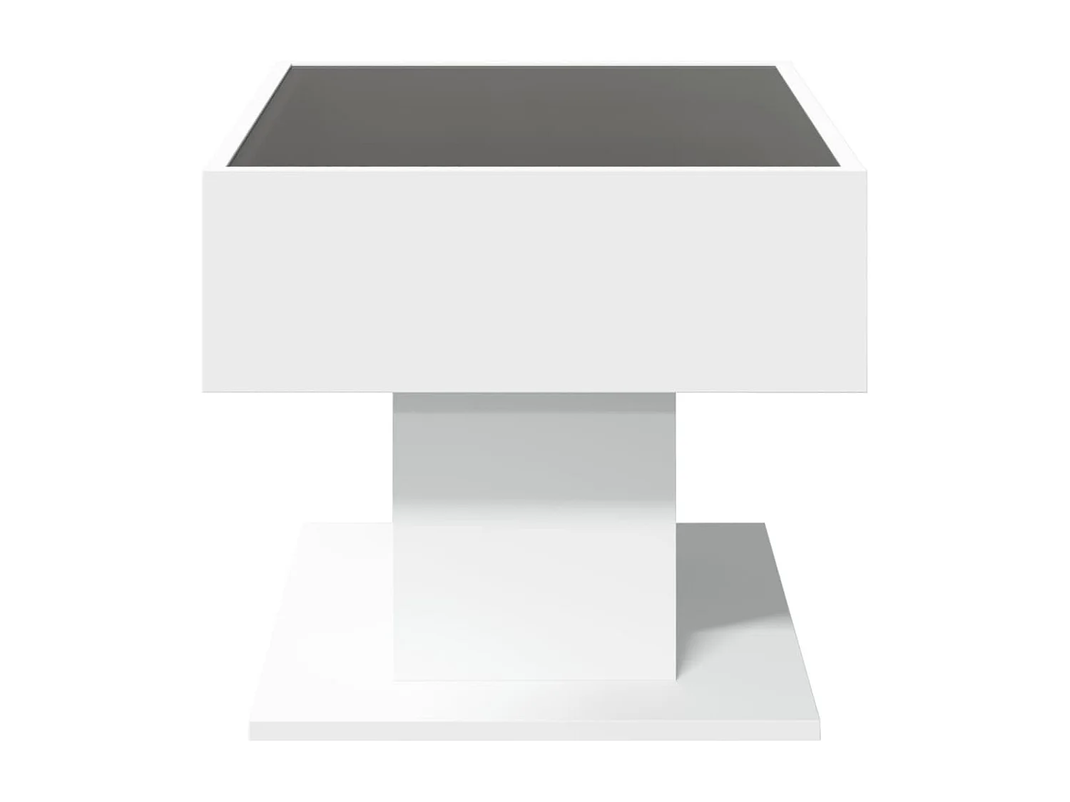 Table basse avec LED blanc 70x50x45 cm bois d'ingénierie