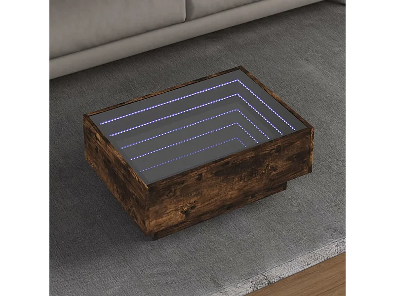 LED-Couchtisch Räuchereiche 70x50x30 cm Holzwerkstoff