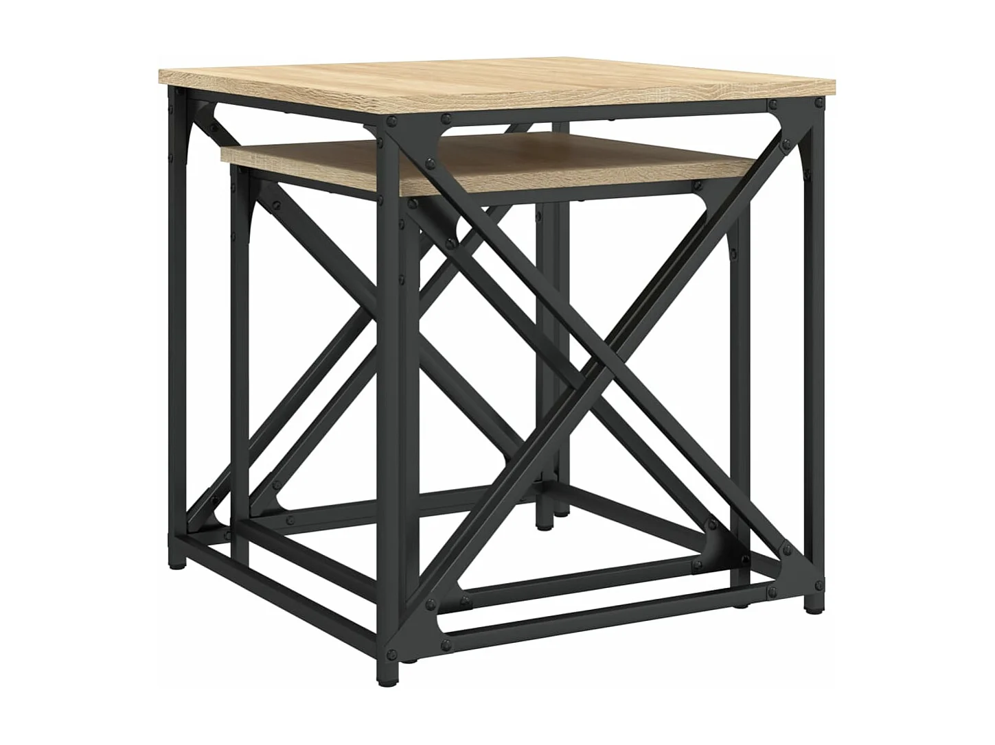 Tables basses gigognes 2 pcs chêne sonoma bois d'ingénierie