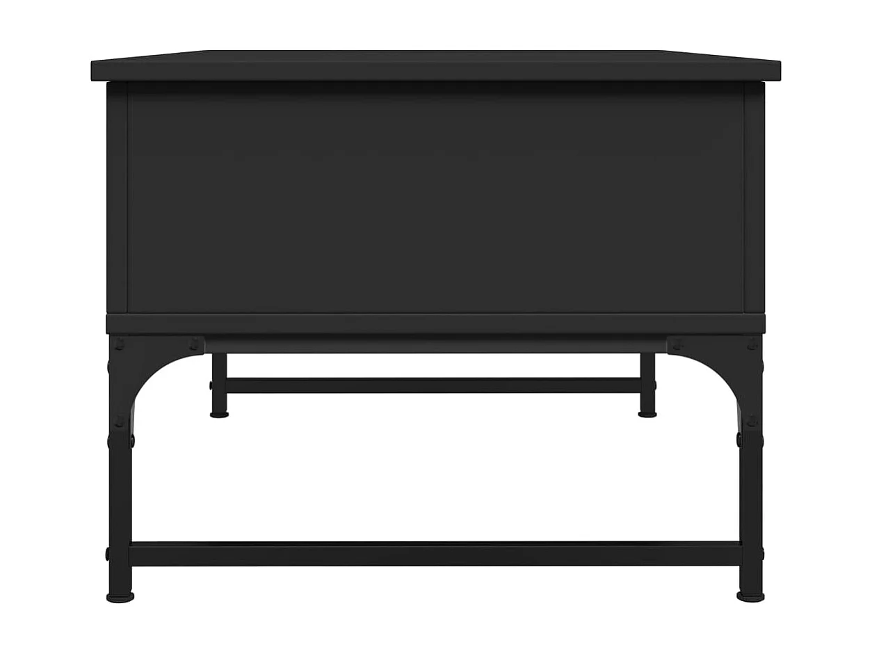 Table basse noir 70x50x40 cm bois d'ingénierie et métal