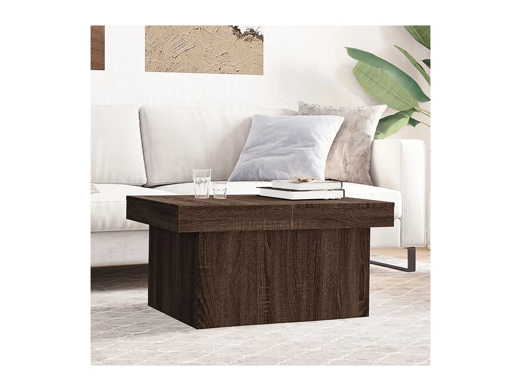Table basse chêne marron 100x55x40 cm bois d'ingénierie
