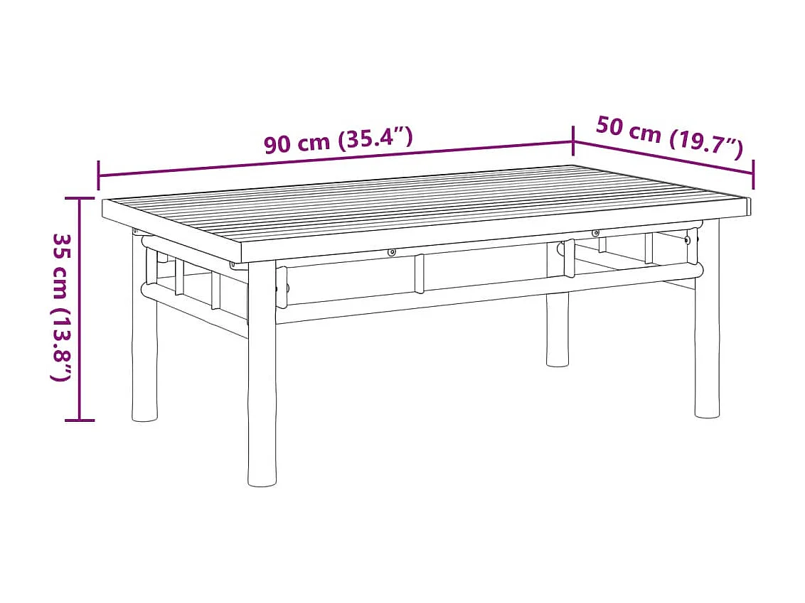 Salontafel 90x50x35 cm bamboe