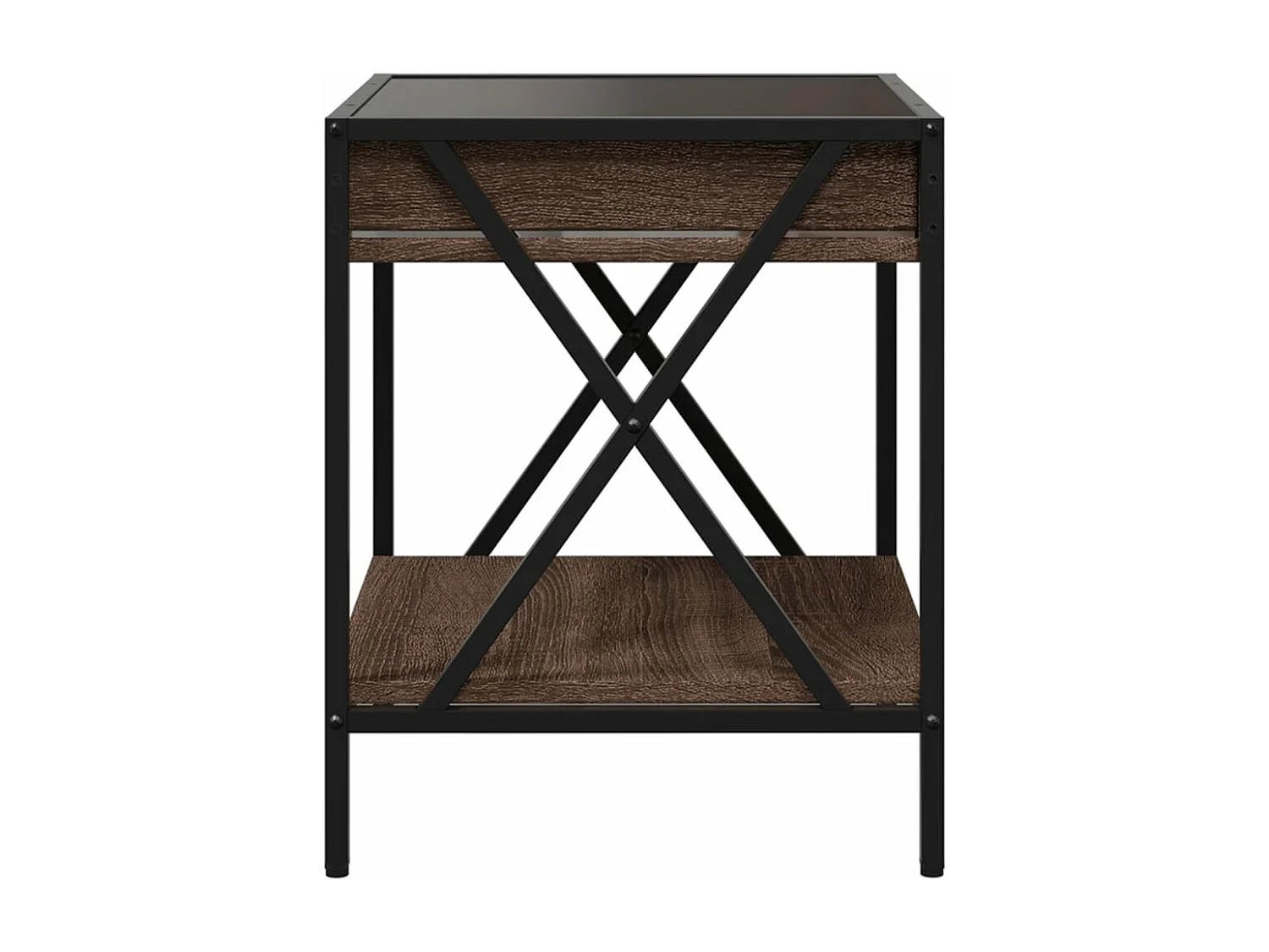 Mesa de centro luzes LED Infinity 40x40x49 cm carvalho castanho