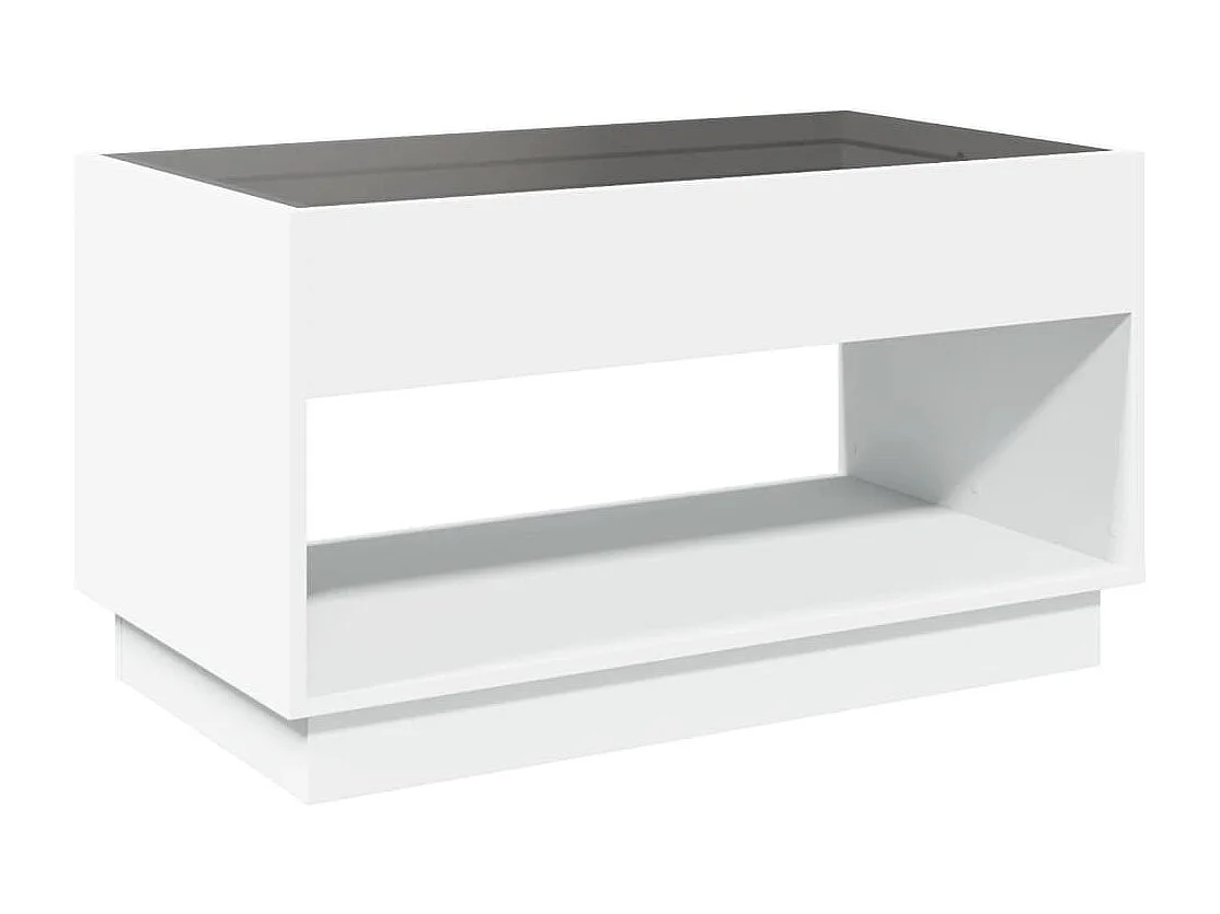 Table basse avec LED infini blanc 90x50x50 cm