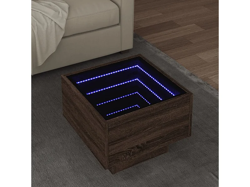 Mesa de apoio c/ LEDs 40x40x30 cm derivados de madeira