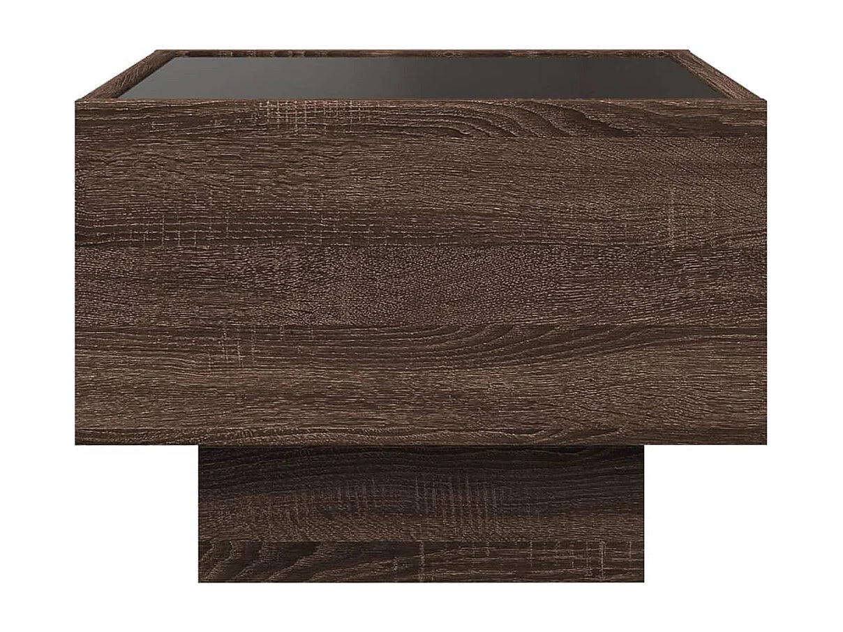 Table d'appoint et LED chêne marron 40x40x30 cm bois ingénierie