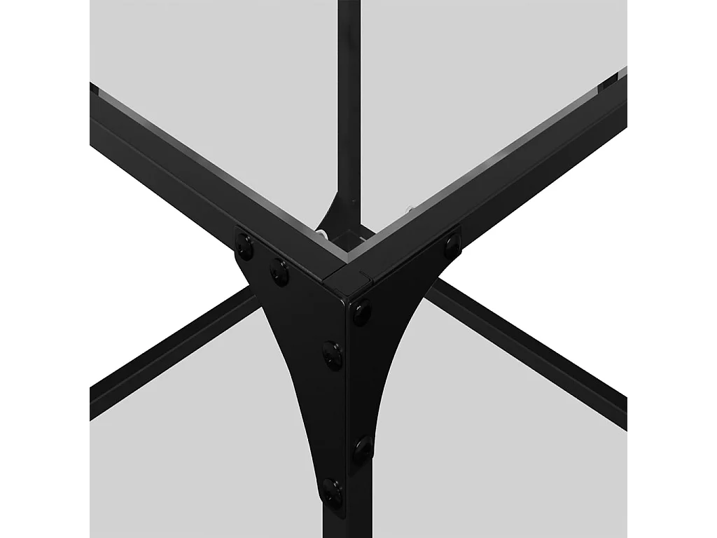 Tavolino Salotto con Piano Vetro Trasparente 40x40x40cm Acciaio