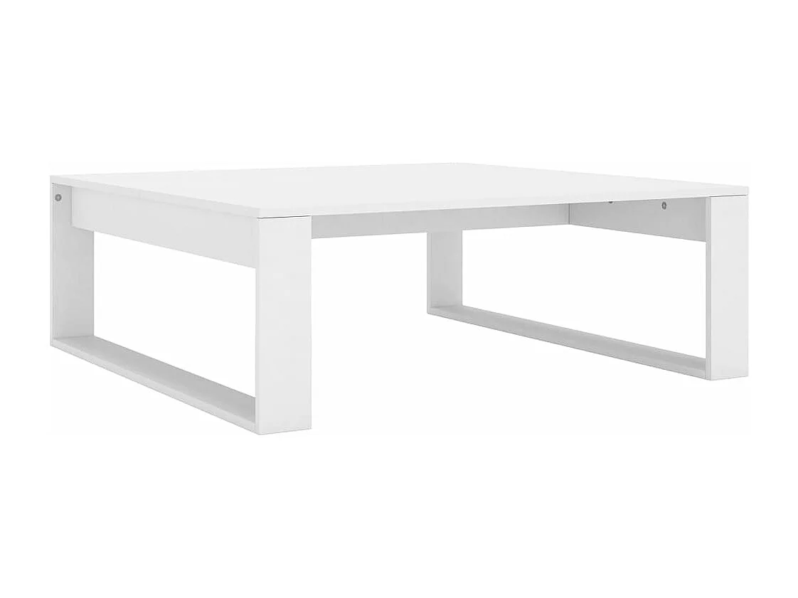Mesa de centro madera contrachapada blanco 100x100x35 cm