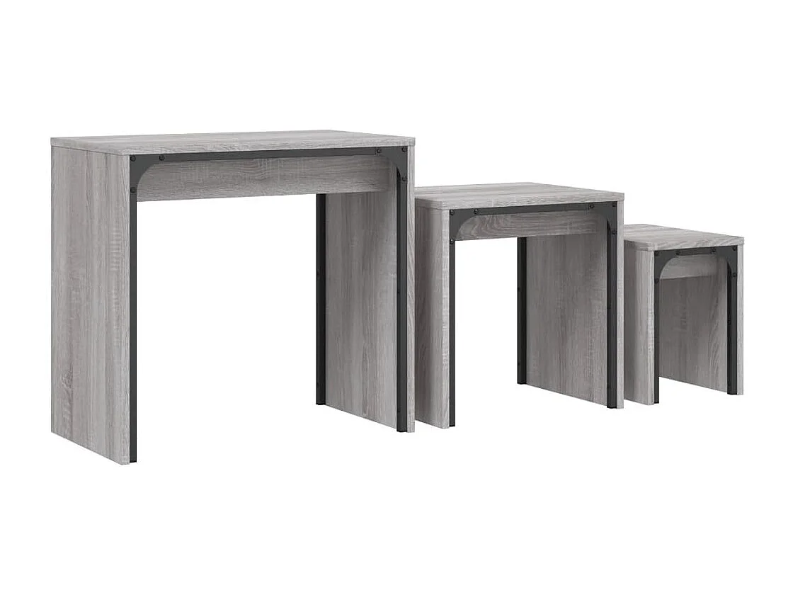 Tables basses gigognes 3 pcs sonoma gris bois d'ingénierie