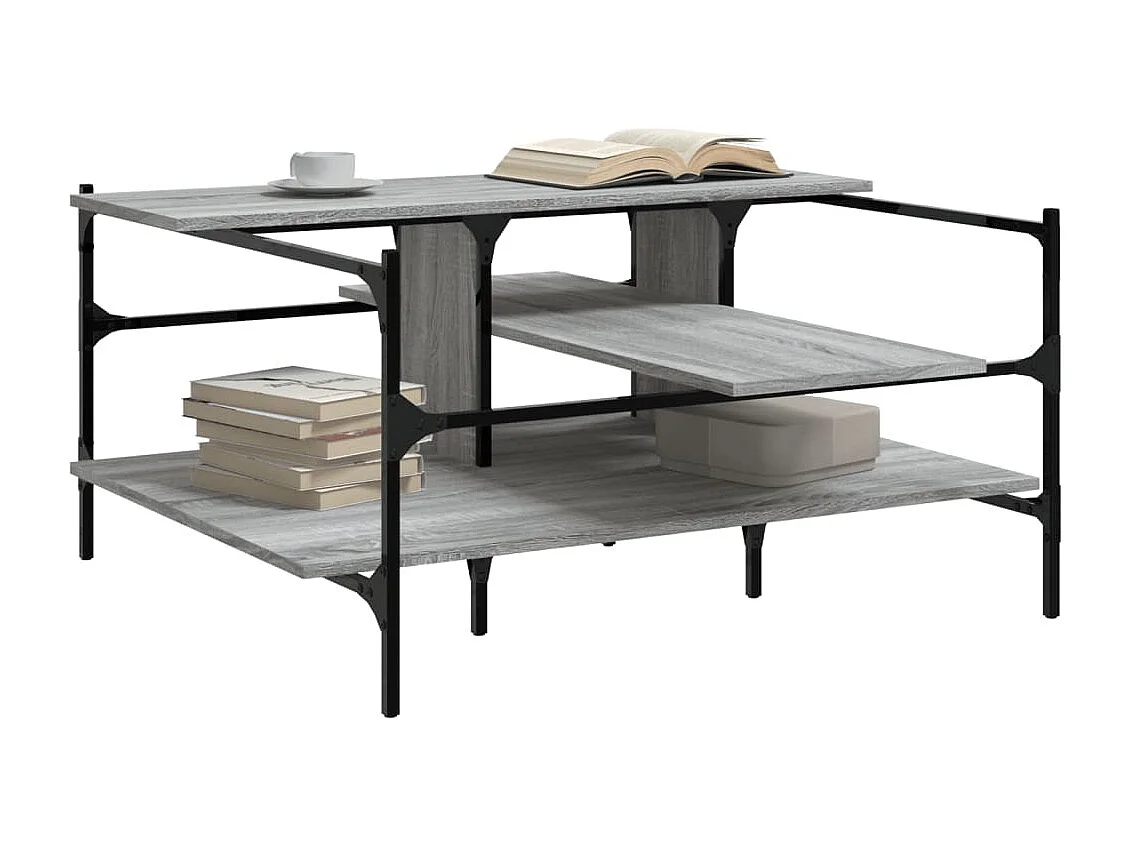 Table basse sonoma gris 100x100x48,5 cm bois d'ingénierie