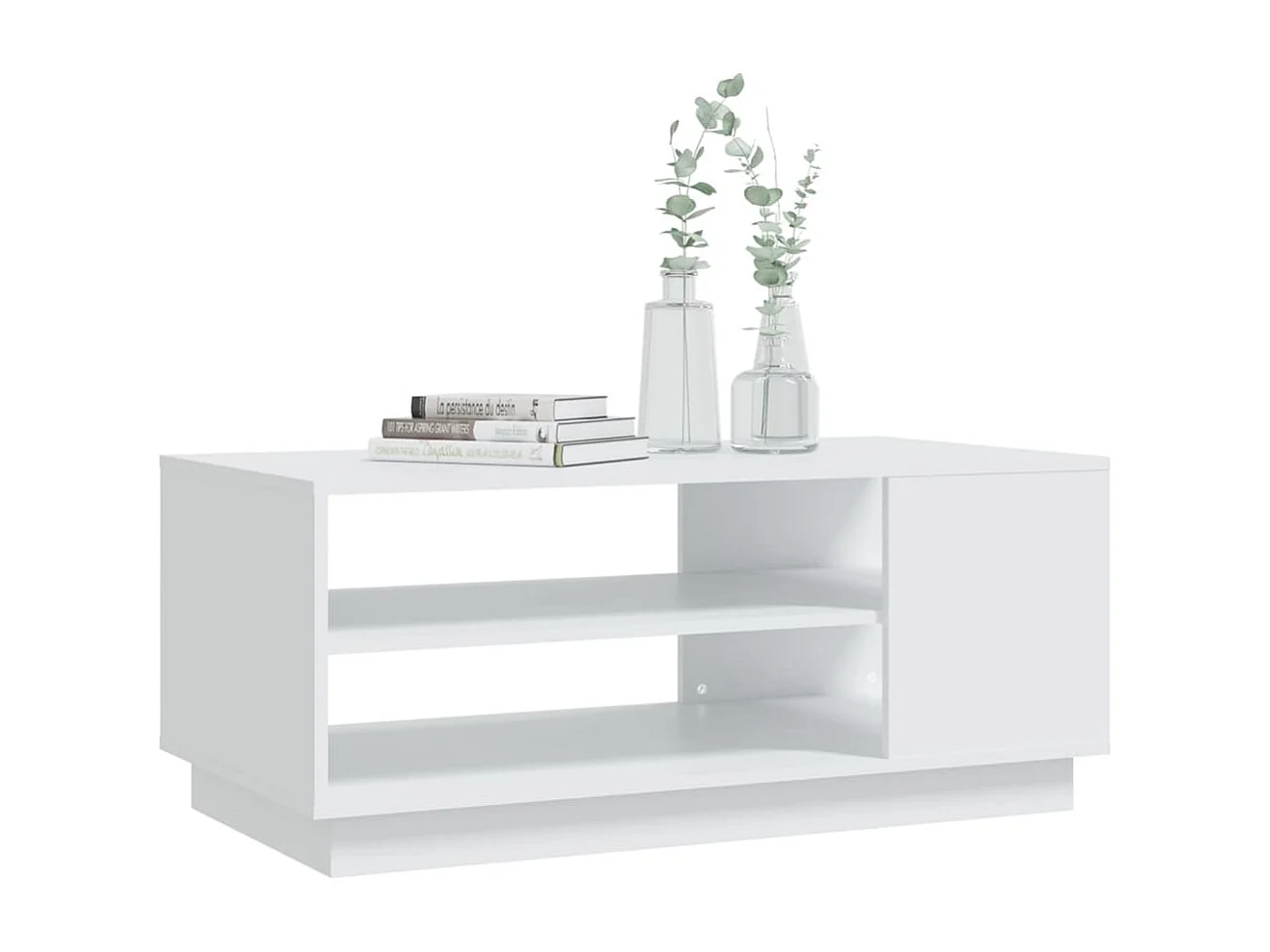 Tavolino da Salotto Bianco 102x55x43 cm in Truciolato