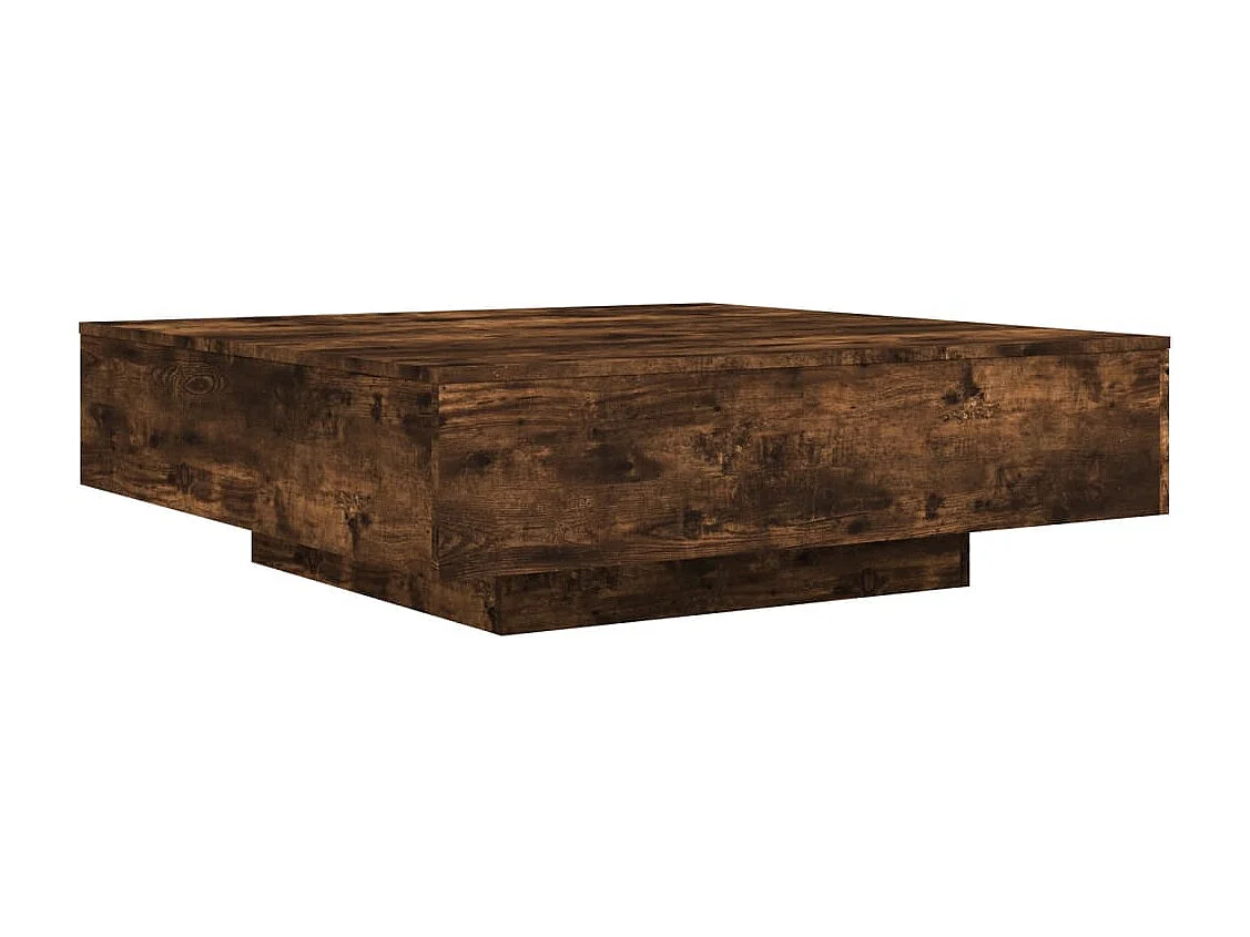 Table basse chêne fumé 100x100x31 cm bois d'ingénierie