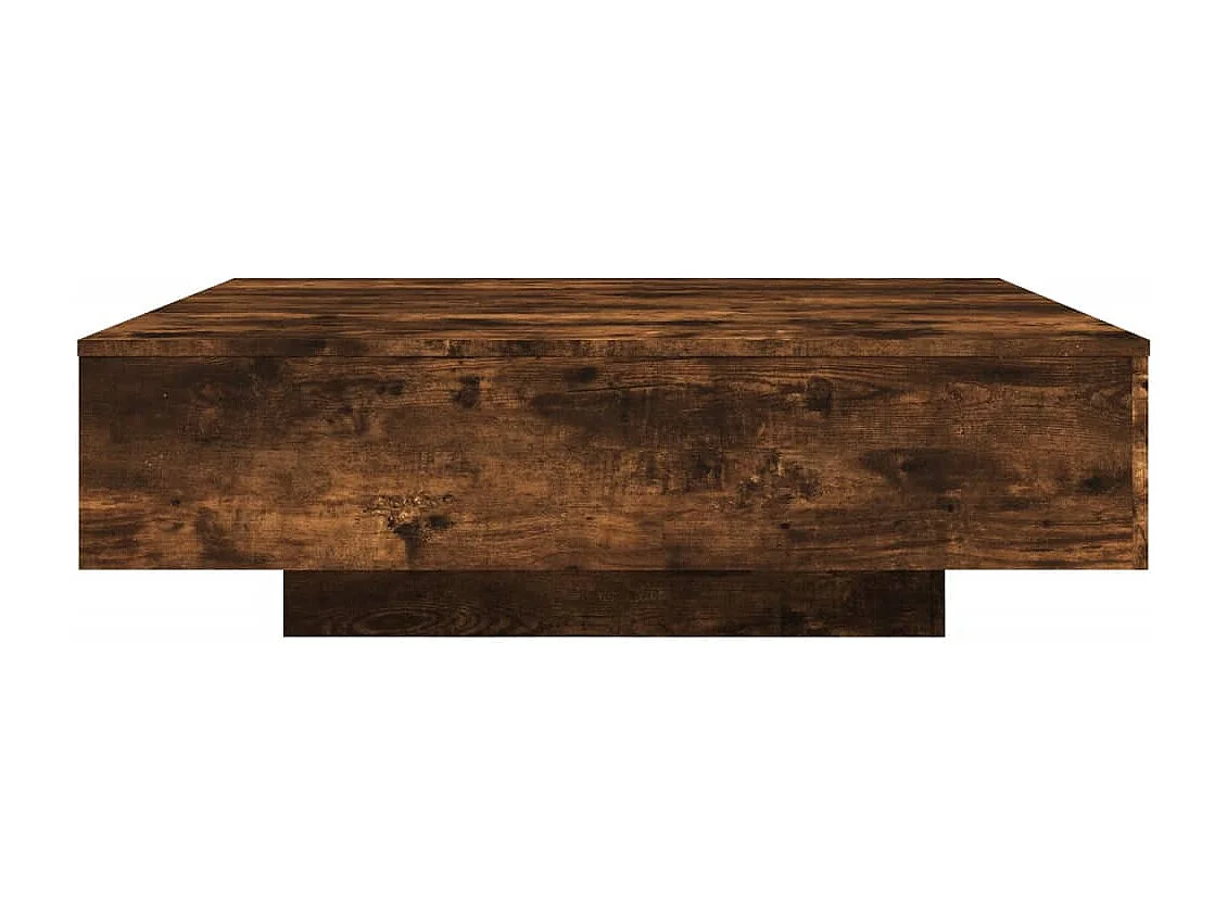 Table basse chêne fumé 100x100x31 cm bois d'ingénierie