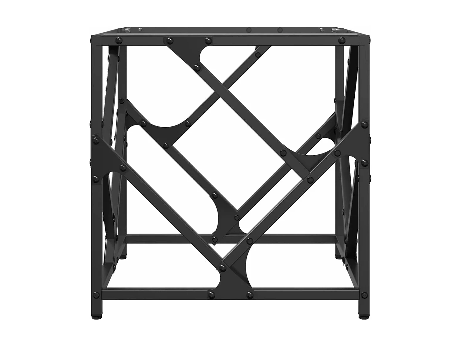 Couchtisch mit Glasplatte Transparent 40x40x41 cm Stahl