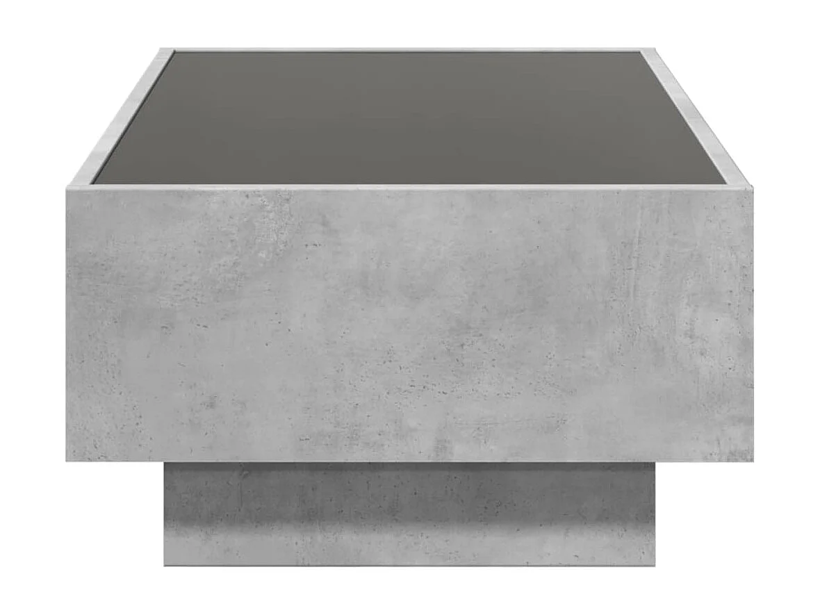 Mesa de centro y LED madera ingeniería gris hormigón 90x50x30cm
