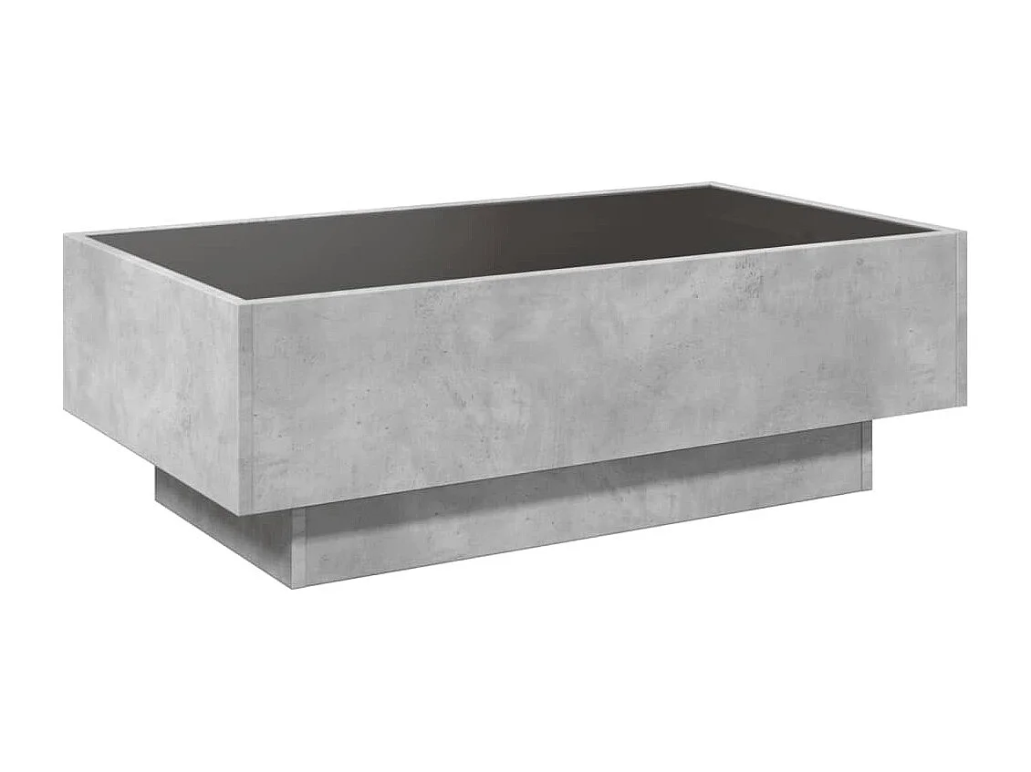 Mesa de centro y LED madera ingeniería gris hormigón 90x50x30cm