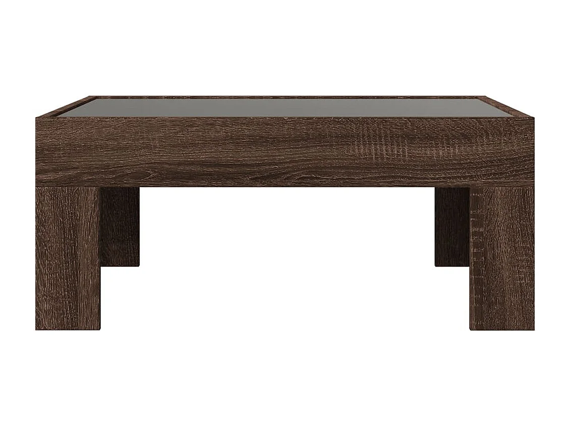 Tavolino da Salotto con LED Infinity Rovere Marrone 70x50x30 cm